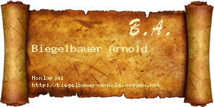 Biegelbauer Arnold névjegykártya